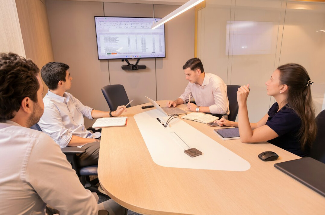 corporate team in digital meeting